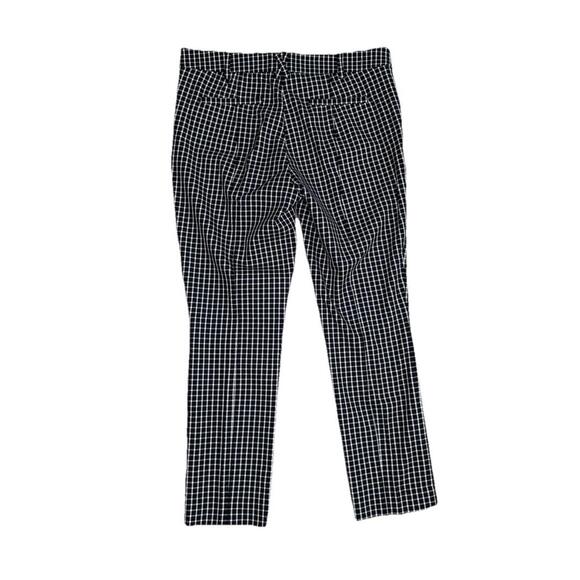 Anthropologie Essential Slim Womens 8 Black White Plaid Print Cropped Pants NWT - Picture 5 of 9